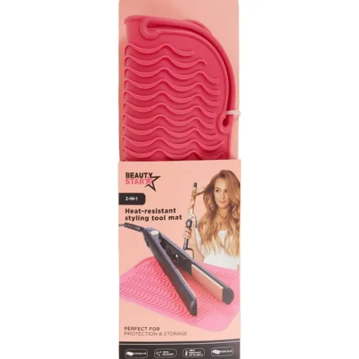Head & Shoulders Beauty Star Hittebestendige Stylingtoolmat 2-In-1 Zwart,Roze New