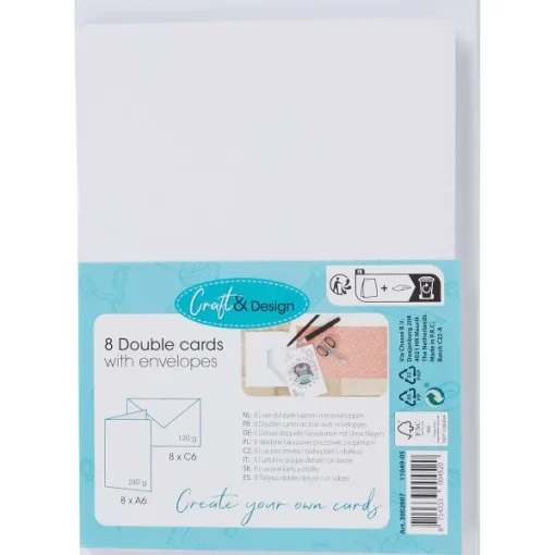 Office Essentials Dubbele Kaarten Met Enveloppen Beige,Wit Sale
