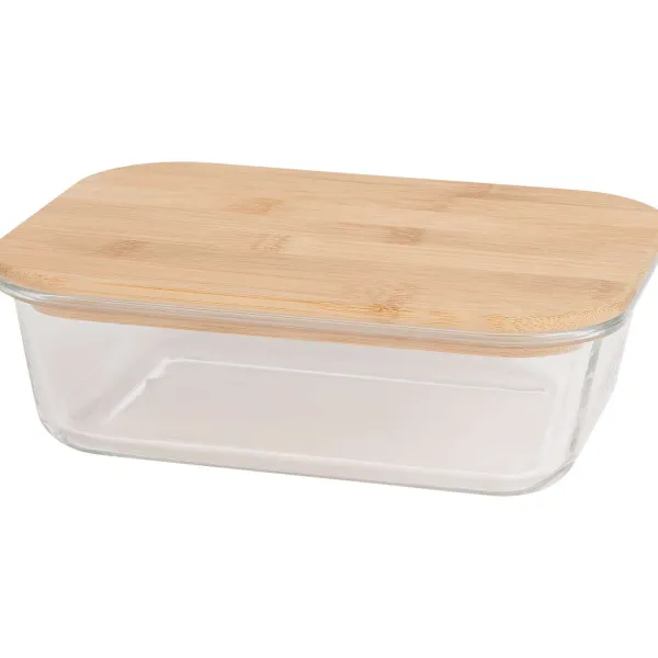 Lock & Lock Excellent Houseware Glazen Vershoudschaal Met Bamboe Deksel Transparant Hot
