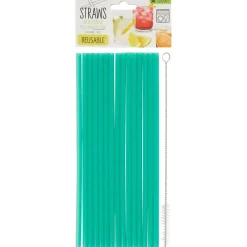 Rösle Herbruikbare Rietjes Met Schoonmaakborstel Transparant,Blauw,Groen,Roze