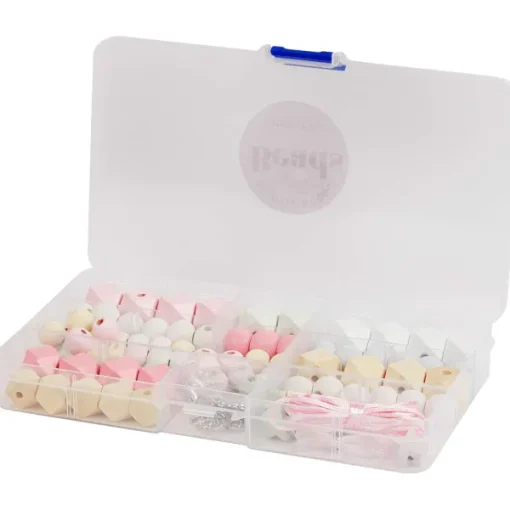 Disney Hobby Flora Houten Kralen Blauw,Roze New