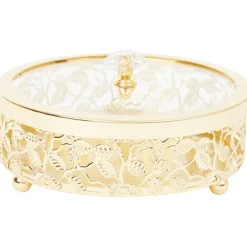 Merk Home Accents Metalen Opbergdoosje Goud,Zilver Sale