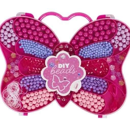 Disney Kralenset In Vlinderdoos Groen,Paars,Roze New