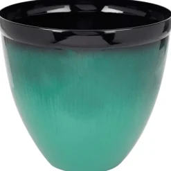 Merk Kunststof Bloempot Met Glazuurlook Blauw,Groen Clearance