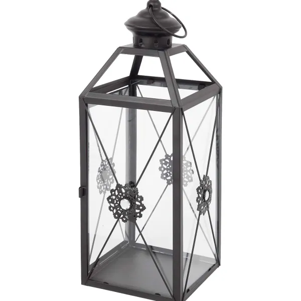 Merk Metalen Lantaarn Zwart,Wit