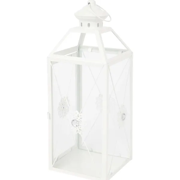 Merk Metalen Lantaarn Zwart,Wit