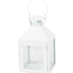 Merk Metalen Lantaarn Zwart,Wit