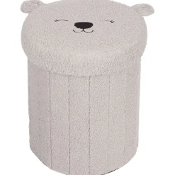 Merk Opvouwbare Opbergpoef Teddy Bruin,Grijs,Wit Best