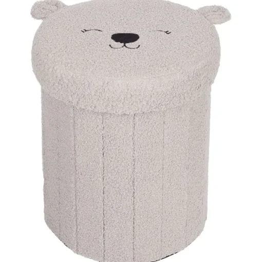 Merk Opvouwbare Opbergpoef Teddy Bruin,Grijs,Wit Best