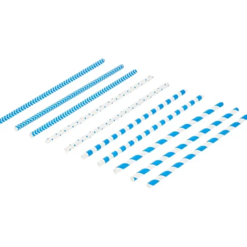 Merk Papieren Rietjes Blauw,Geel,Groen,Oranje,Paars,Roze Outlet