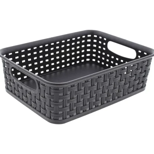 Merk Rattan Mand Zwart,Wit Clearance