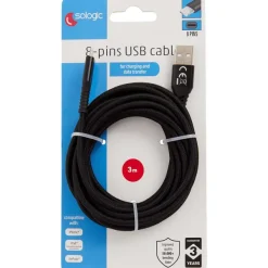 Sologic Laad- En Datakabel 8-Pins Meerkleurig,Zwart Clearance