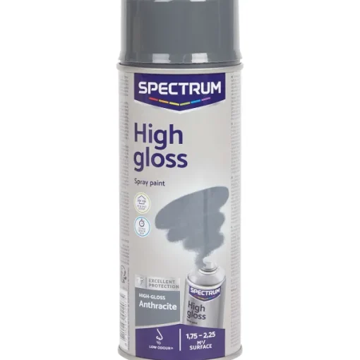 Spectrum Hoogglans Spuitverf Antraciet Grijs New