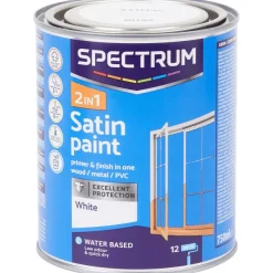 Spectrum 2-In-1 Satijnglans Verf Wit Clearance