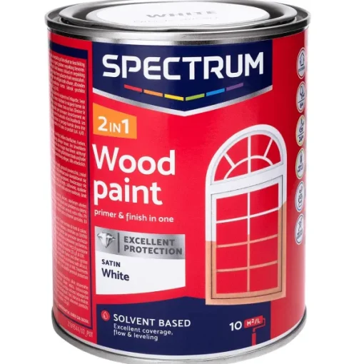Spectrum 2-In-1 Zijdeglans Houtlak Wit Clearance