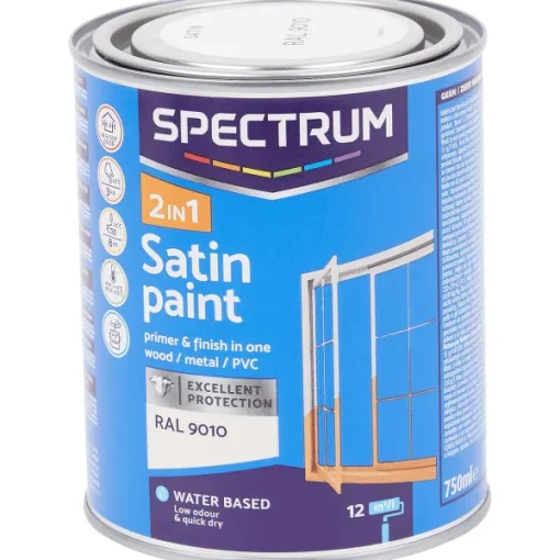 Spectrum 2-In-1 Zijdeglanslak Ral 9010 Wit Hot