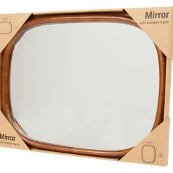 Merk Spiegel Met Houten Frame Beige,Bruin Outlet