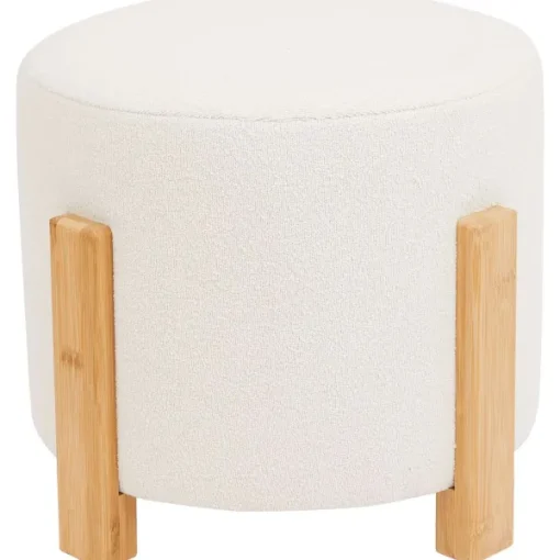 Studio Home Poef Met Bamboe Poten Wit Discount