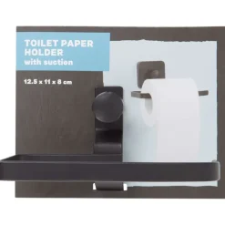 Cascata Toiletrolhouder Met Zuignap Zwart