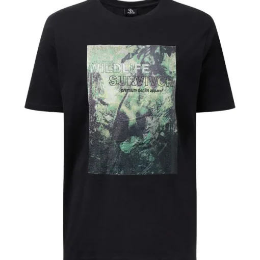 SuperTrash T-Shirt Blauw,Groen,Print,Zwart Outlet