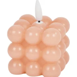 Candra Vierkante Ledkaars Met Bolletjes Bruin,Roze,Wit,Zwart Best